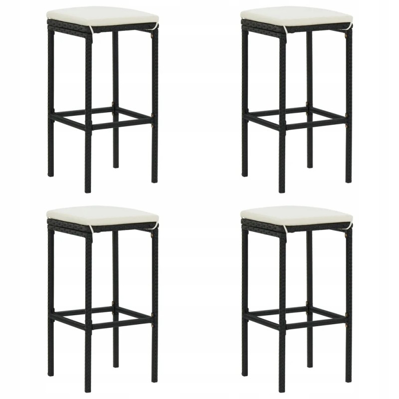 Vidaxl 5 dalių sodo baro baldų komplektas, su pagalvėlėmis, juoda