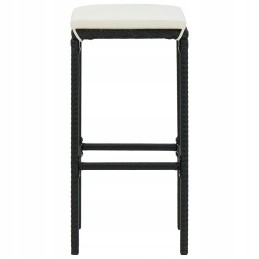 Vidaxl 5 dalių sodo baro baldų komplektas, su pagalvėlėmis, juoda