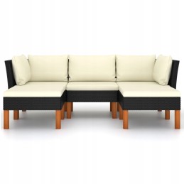 Juodo rotango poilsio komplektas 5 asmenims