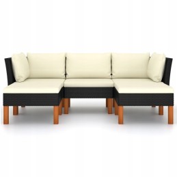 Juodo rotango poilsio komplektas 5 asmenims