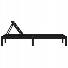 Vidaxl gultai, 2 vnt, juodi, 199,5x60x74 cm, pušies mediena