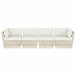 4-vietė sodo sofa iš kreminių padėklų