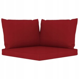 Medinis sodo sofos komplektas 4+1, vyno raudonas