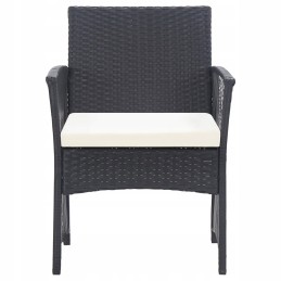 Vidaxl 4 dalių sodo poilsio komplektas, pagalvėlės, juodas pilnas rotangas