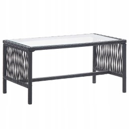 Vidaxl 4 dalių sodo poilsio komplektas, pagalvėlės, juodas pilnas rotangas