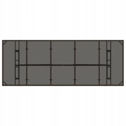 Sodo stalas su stikliniu stalviršiu, rudas, 240x90x75cm, polirotangas