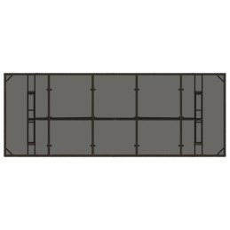 Sodo stalas su stikliniu stalviršiu, rudas, 240x90x75cm, polirotangas