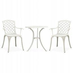 Sodo bistro komplektas, aliuminis, baltas, 2 kėdės, 1 stalas