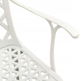 Sodo bistro komplektas, aliuminis, baltas, 2 kėdės, 1 stalas