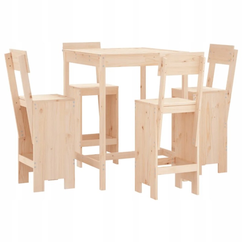 Baro baldai iš pušies masyvo, 82,5x82,5x110 cm, kaimiškos išvaizdos