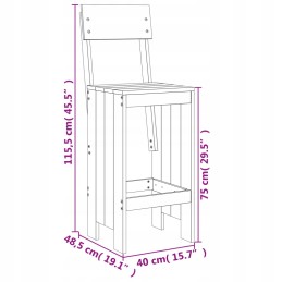 Medinis baro baldų komplektas, pušies masyvo, 82,5x82,5x110 cm