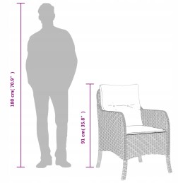 Vidaxl 3 dalių sodo baldų komplektas su pagalvėlėmis, pilkas PE rotangas