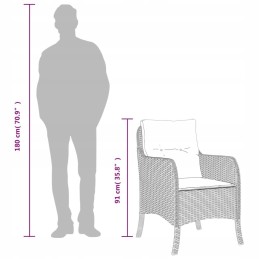 Vidaxl 3 dalių sodo baldų komplektas su pagalvėlėmis, pilkas PE rotangas