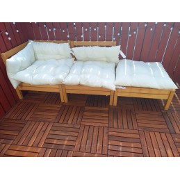 Lumarko 3 dalis sodo poilsio komplektas, kremas