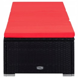 Šezlongas su pagalvėle ir stalu, polirotangas,