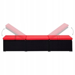 Šezlongas su pagalvėle ir stalu, polirotangas,