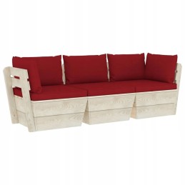 Sodo 3-vietė sofa iš padėklų, su pagalve