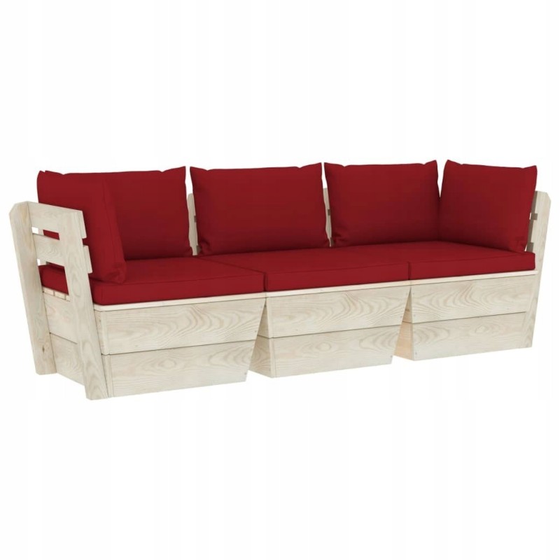 Sodo 3-vietė sofa iš padėklų, su pagalve