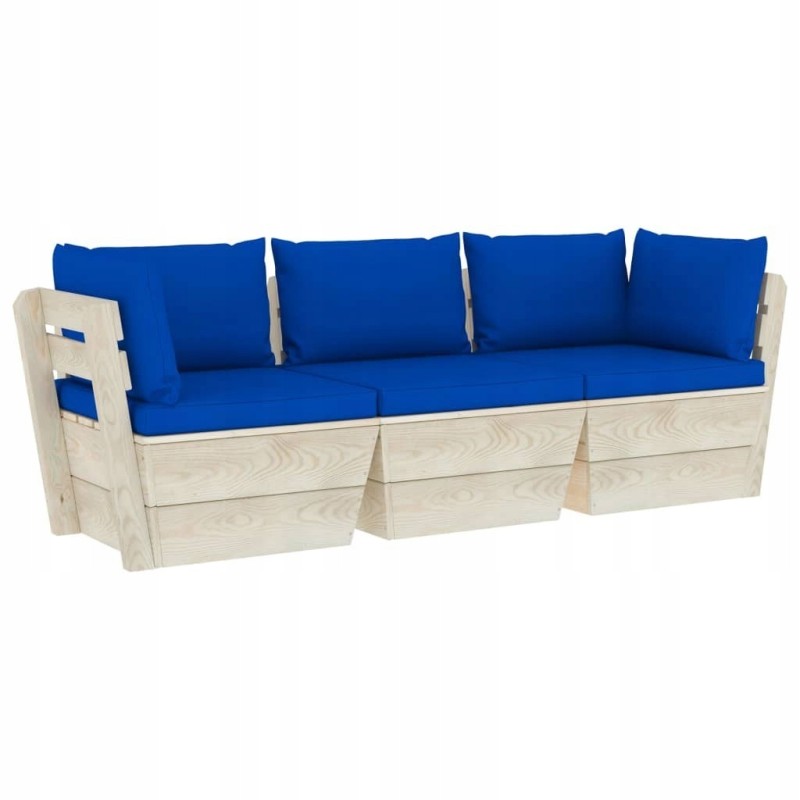 Sodo 3-vietė sofa iš padėklų, su pagalve