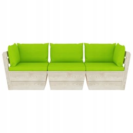 Sodo 3-vietė sofa iš padėklų, su pagalve