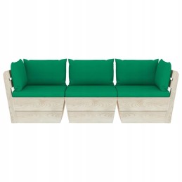 Sodo 3-vietė sofa iš padėklų, su pagalve