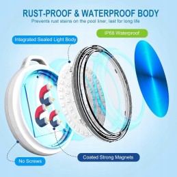 Povandeninis baseino apšvietimas LED 10W baseino apšvietimas 64 LED nuotolinio valdymo pultelis