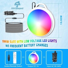 Povandeninis baseino apšvietimas LED 10W baseino apšvietimas 64 LED nuotolinio valdymo pultelis
