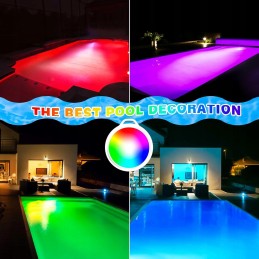 Povandeninis baseino apšvietimas LED 10W baseino apšvietimas 64 LED nuotolinio valdymo pultelis