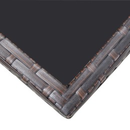 5 dalių Sodo baldų komplektas su rudos PE rotango pagalvėlėmis