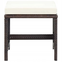 5 dalių Sodo baldų komplektas su rudos PE rotango pagalvėlėmis