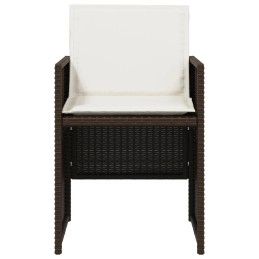 Vidaxl rudas 5 dalių sodo baldų komplektas. + mikropluošto šluostės 50x60 audinys h