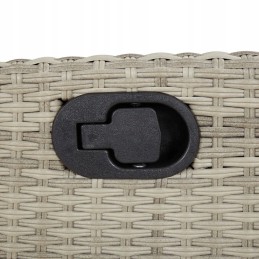 3 dalių sodo baldų komplektas su pagalvėlėmis, pilka