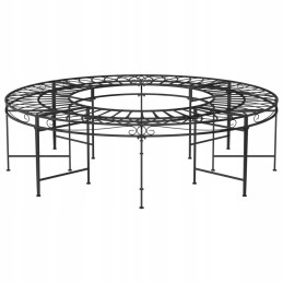 Vidaxl medinis suolas, ø160 cm, juodas, plieninis