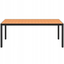 Vidaxl sodo stalas, rudas, 185x90x74 cm, aliuminis ir wpc