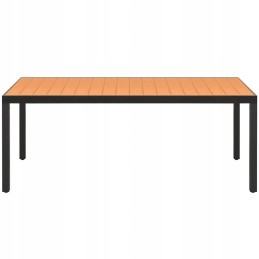 Vidaxl sodo stalas, rudas, 185x90x74 cm, aliuminis ir wpc