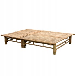 Vidaxl 2 vietų šezlongas su pagalvėlėmis, bambukas