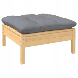 Vidaxl 4 dalių sodo poilsio komplektas, pilkos pagalvėlės, pušis