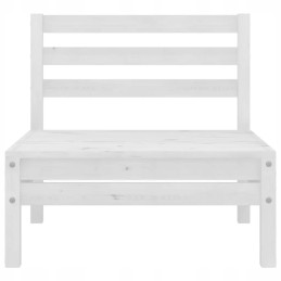 Sodo poilsio komplektas - vidurinė ir kampinė sofa, balta, medžio masyvo