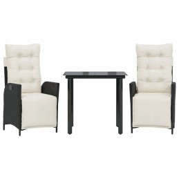 Juodo pe rotango sodo baldų komplektas - 80x80x74 cm