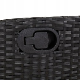 Juodo pe rotango sodo baldų komplektas - 80x80x74 cm