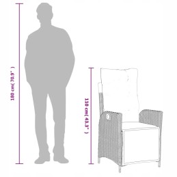 Juodo pe rotango sodo baldų komplektas - 80x80x74 cm