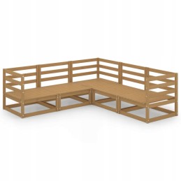 Vidaxl 5 dalių sodo poilsio komplektas, medaus rudos spalvos, pušis