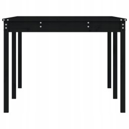Sodo stalas, juodas, 203,5x100x76 cm, pušies masyvo