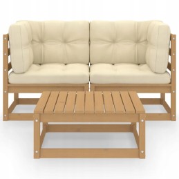 3 dalių sodo poilsio komplektas su pagalvėmis,