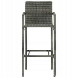 5 dalių sodo baro baldų komplektas, pe rotangas, pilka