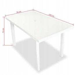 5 dalių sodo baldų komplektas, plastikinis, baltas