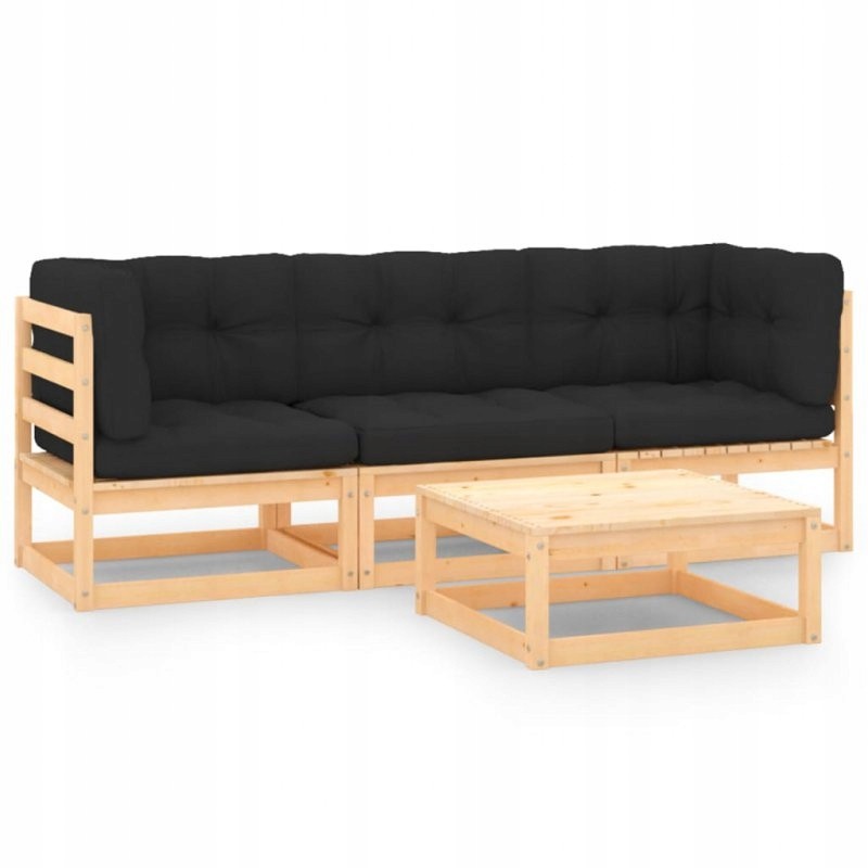 Medinė sodo sofa, sodo baldų komplektas