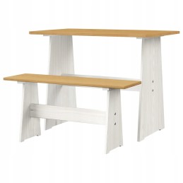 Vidaxl 3 dalių Reine valgomojo baldų komplektas, medaus rudos ir baltos spalvos