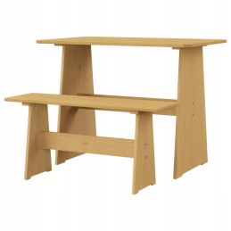 Vidaxl 3 dalių Valgomojo baldų komplektas Reine, medaus rudos spalvos, pušies masyvo