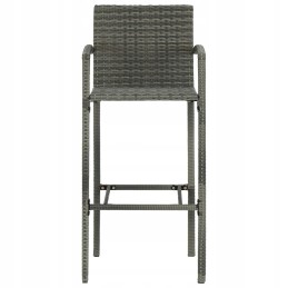 5 dalių sodo baro baldų komplektas, pe rotangas, pilka